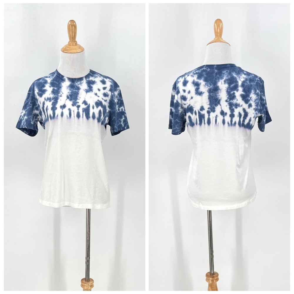 Californian Vintage Kids Tie Dye T-Shirt Blue White Size 14 Short Sleeve Crew